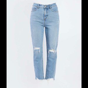 LOFT High Waist Straight Crop Jeans